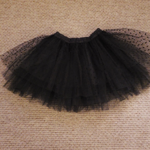 Black sheer polka dot tutu - women junior size S Like New - Picture 1 of 2